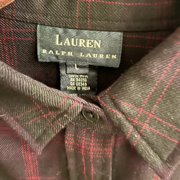 RALPH LAUREN~WOOL 100%~LADIES SHIRT~NWOT~LG - Picture 3 of 8